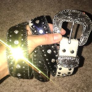 Hair on hide western belt.